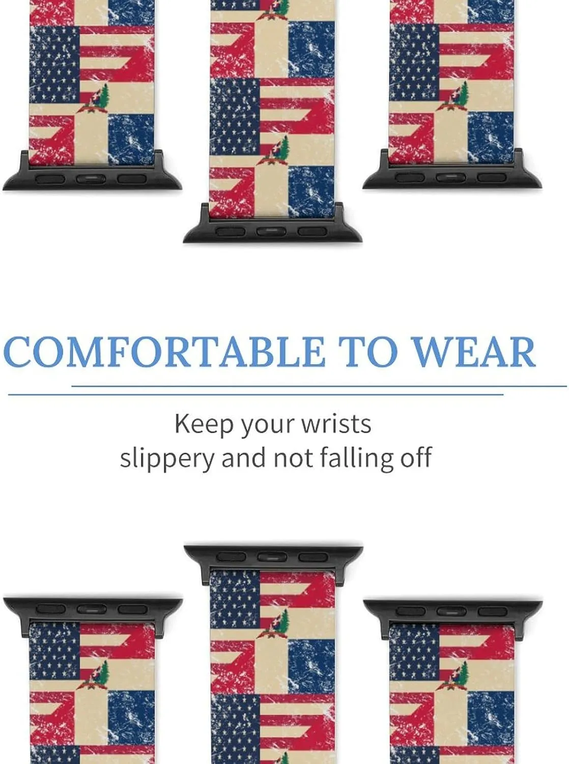 for Men Women U.S. And Dominican Vintage volcanism urchin astronomer Flag Adjustable Silicone Watchband Compatible with IWatch Classic Soft Sports Watch Strap 