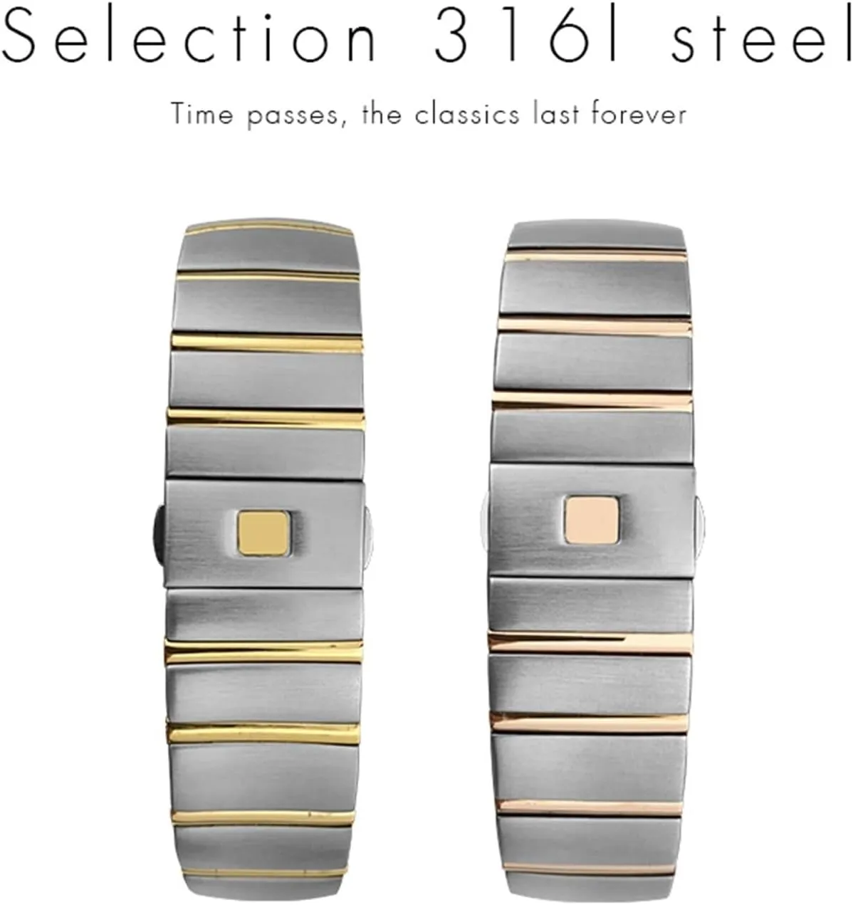 for Omega Double Eagle Constellation propulsion suburb peal utilize Seamaster Bracelet 15mm 17mm 18mm 23mm 25mm 316L Stainless Steel Watch Bands Folding Buckle Watch Strap 