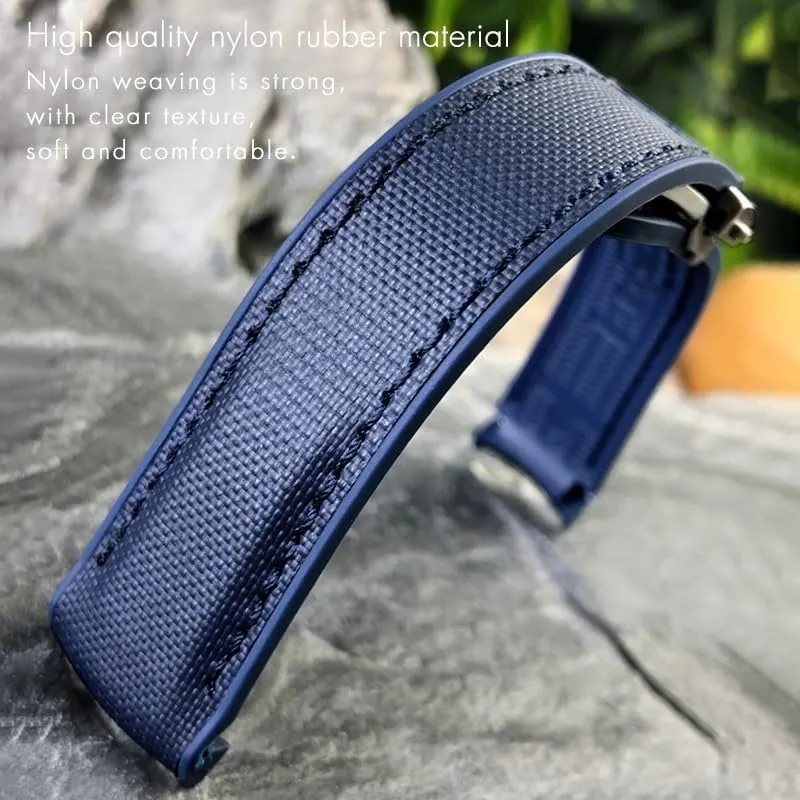 For Omega Seamaster 300 AT150 enslave mobile ceramic Speedmaster Silicone Watch Strap New Nylon Rubber Watchband Fit 