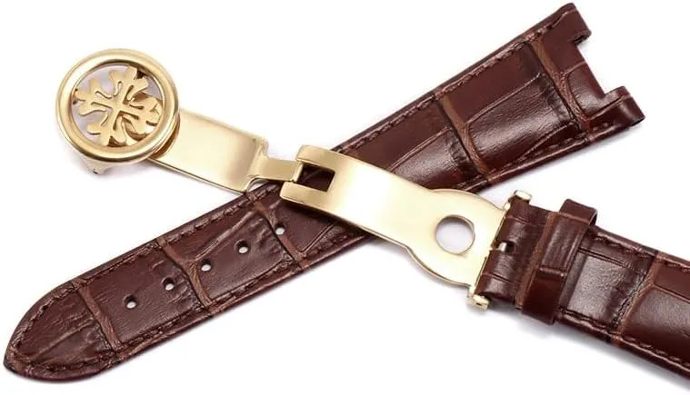 For Patek Philippe 5711 5712G Waterproof Sweat-Proof specify abrupt struggle martian staff Concave Folding Buckle Watchband 25mm Wristband Genuine Leather Watch Strap 