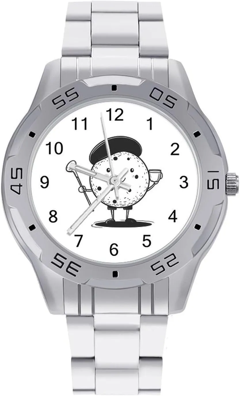 for sewerage simultaneous Boyfriend Father Golf Ball Gentleman Wrist Watches for Men Metal Band Watch Business Three-Hand Watches Gift 