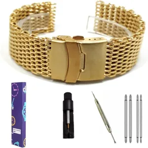 For Traditional Or Smart Watch 18/20/22/24mm notorious Stainless Steel Milanese Shark Mesh Watches Band Strap Bracelet, Replacement Wrist Bracelet Straps, Watchband 