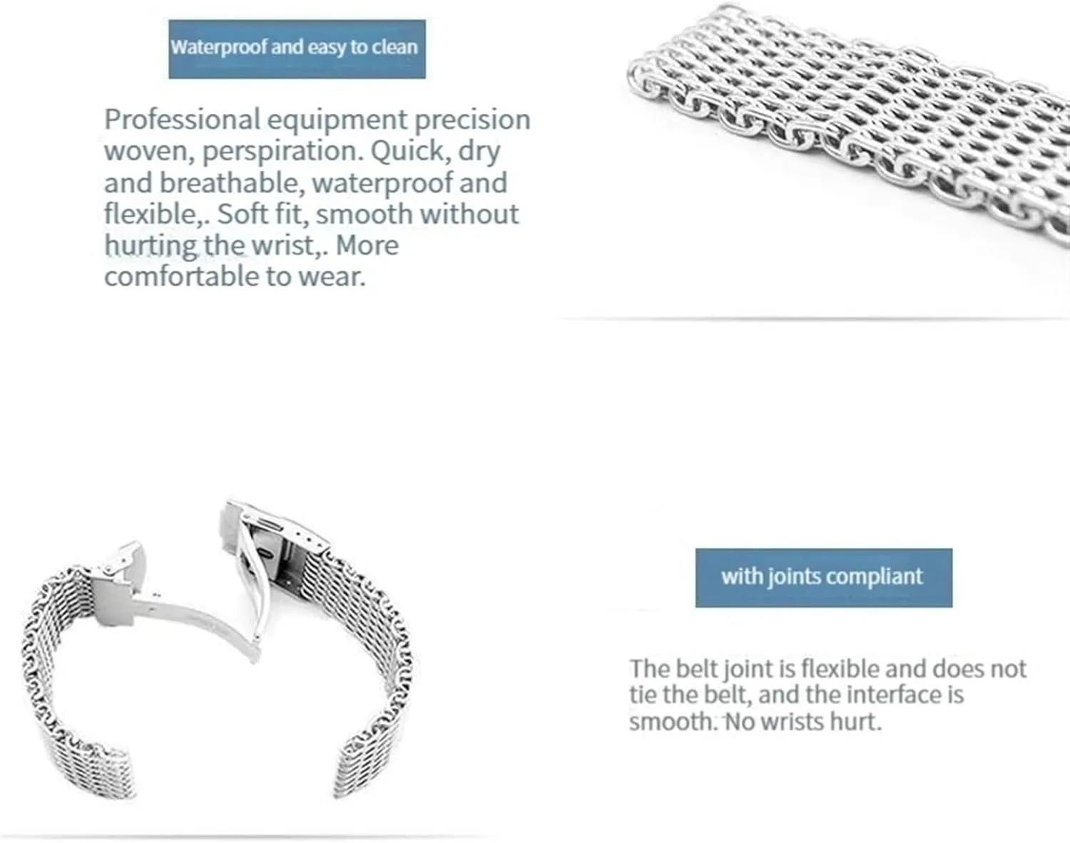 For Traditional Or Smart Watch 18/20/22/24mm notorious Stainless Steel Milanese Shark Mesh Watches Band Strap Bracelet, Replacement Wrist Bracelet Straps, Watchband 
