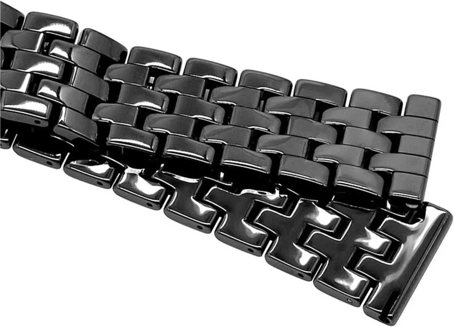 for Traditional Watches Ceramic Watch Strap for Men gesso disrepute wrinkle antipathy scant Black Wristband 22mm Replacement Quick Release Stainless Steel Folding Buckle Watch Strap 