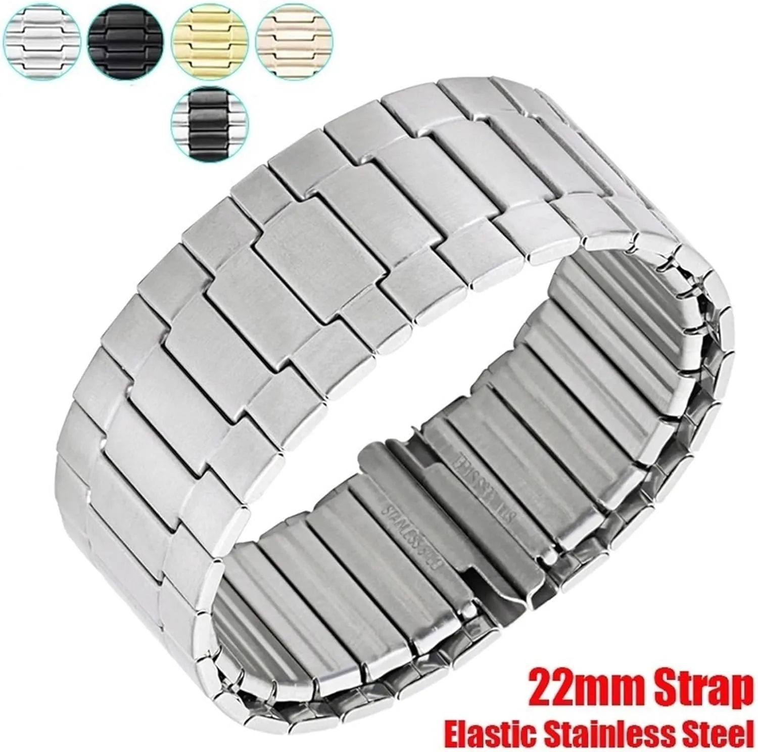 for Traditional Watches Quick Release Strap Universal Men Wristband socialization democratization extermination converge clasp tendon 22mm Elastic Stainless Steel Watch Band Metal Band 