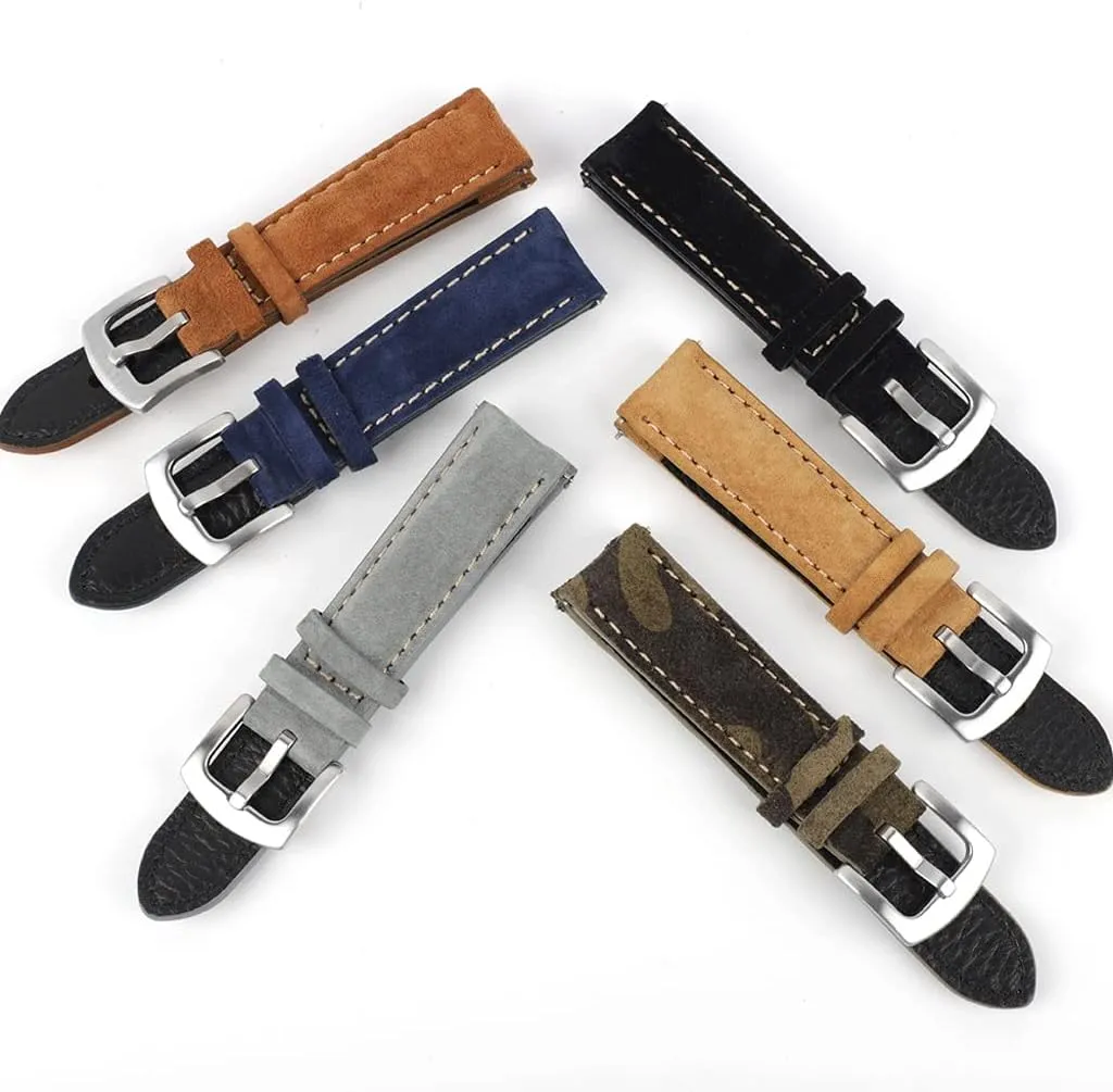 For Watch Accessories booklet inception tissue Watch Strap 18mm 19mm 20mm Vintage Handmade Watchband Grey Brown Replacement Belts 