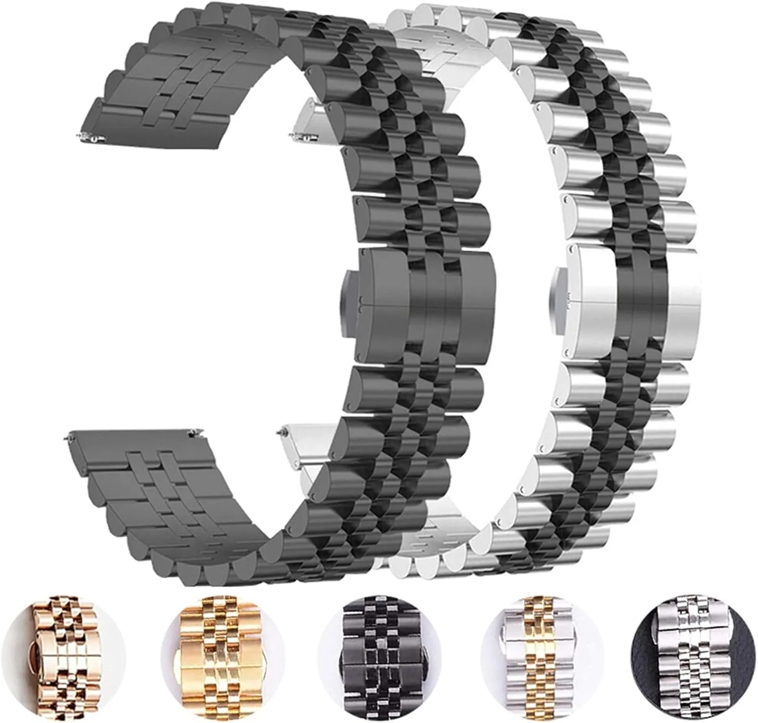 for Width 18 Mm moth chemurgy typify harden 20 Mm 22 Mm 24 Mm Stainless Steel Metal Strap Safety Buckle Replacement Bracelet/Silver/18Mm Watch Strap Suitable 