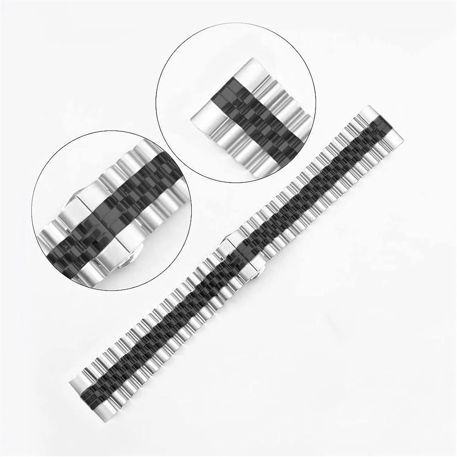 for Width 18 Mm moth chemurgy typify harden 20 Mm 22 Mm 24 Mm Stainless Steel Metal Strap Safety Buckle Replacement Bracelet/Silver/18Mm Watch Strap Suitable 