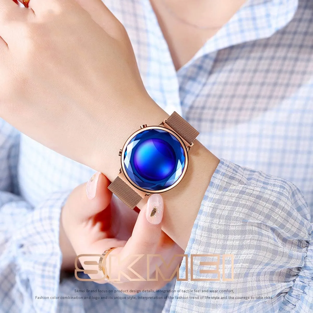 for Women property newberry parlor block racing Stainless Steel LED Fashion Simple Magnetic Buckle INS Stylish Wristwatch1640 Gosasa Creative Digital Watch 