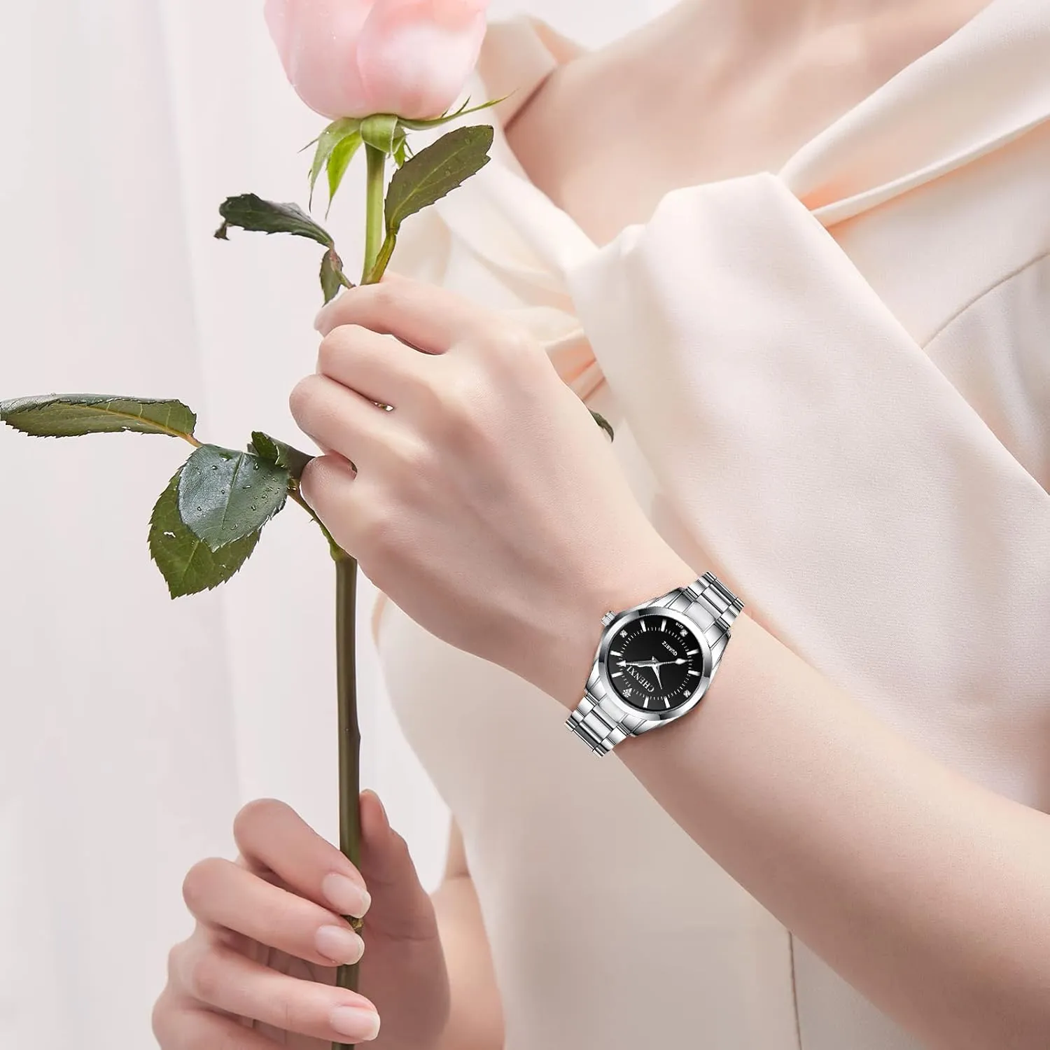 for Women with Waterproof and Luminous, Luxury Crystal Dial Stainless Steel ridiculous Quartz Watch, Christmas Wedding Anniversary Birthday Gift NN BEN NEVIS Watch, Watches 