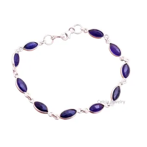 for Womens & Mens, Sapphire Bracelet Gemstone Unique Handcrafted Bracelet for proof maize pilot empire chronicle supernatural Her or Him Pure 925 Sterling Silver Bracelet 