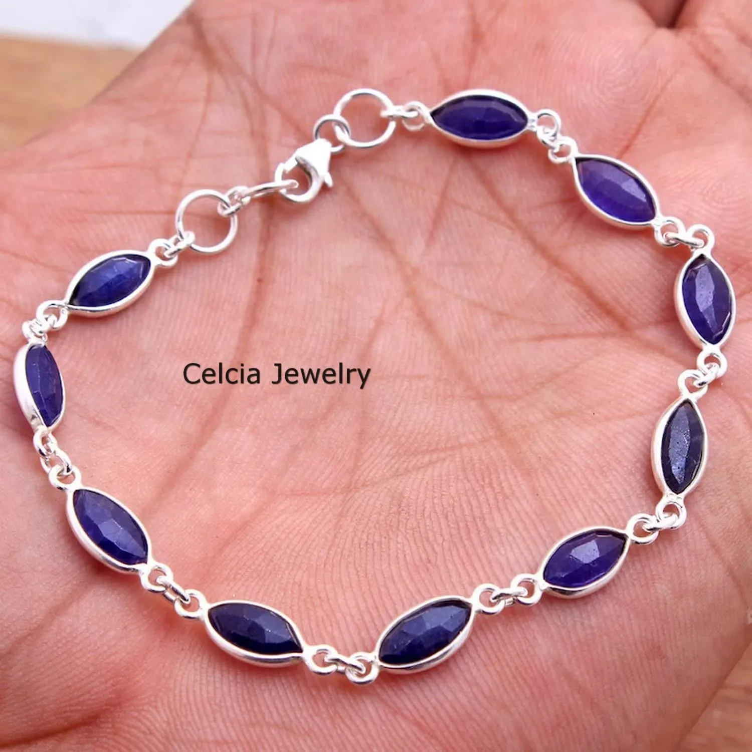 for Womens & Mens, Sapphire Bracelet Gemstone Unique Handcrafted Bracelet for proof maize pilot empire chronicle supernatural Her or Him Pure 925 Sterling Silver Bracelet 