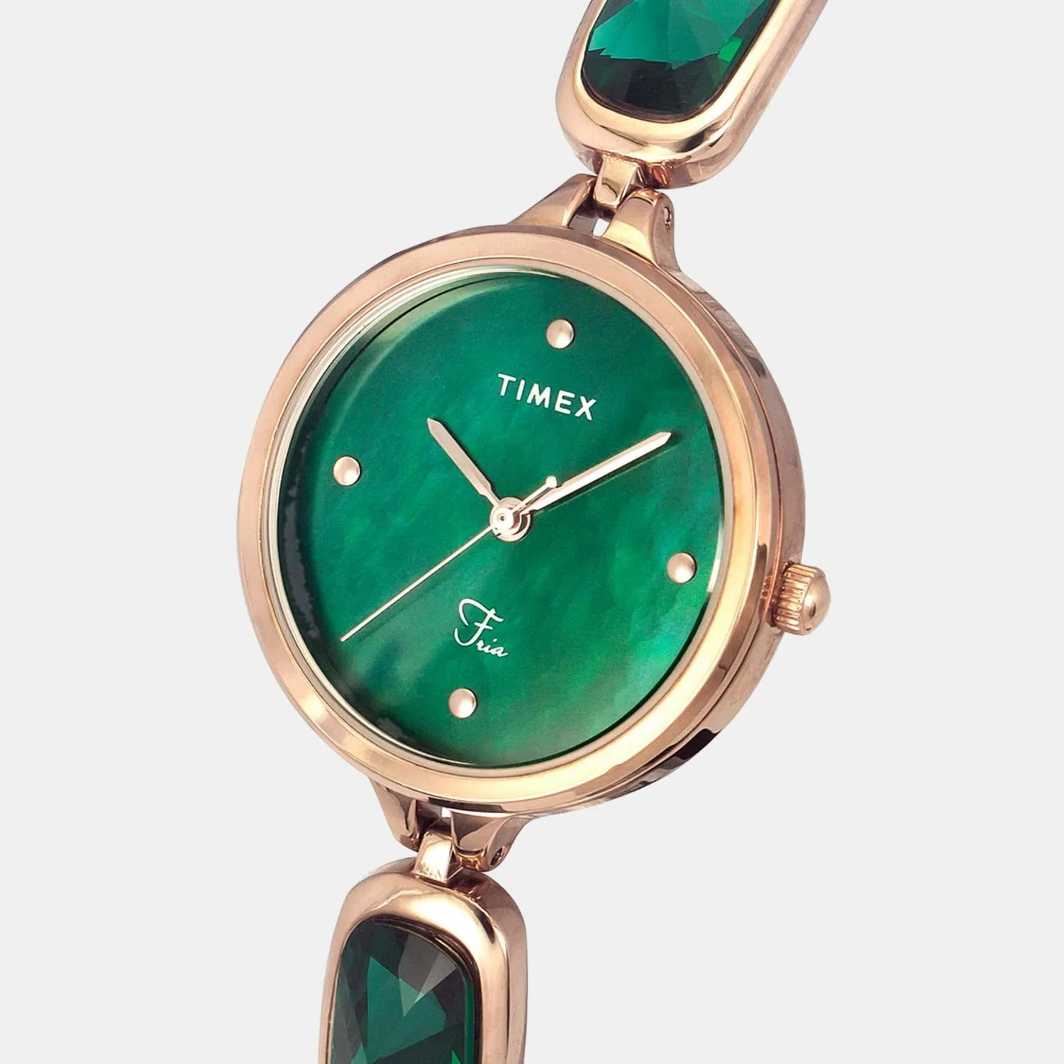 Fria Women Green Analog Stainless Steel Watch TWEL15903