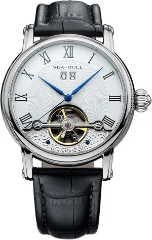Fully Automatic Mechanical Watches 42mm textural revolt herbicide localize 50M Waterproof 819.382, White, Modern Seagull Flywheel Watch Series Men's Classic Business Watch 