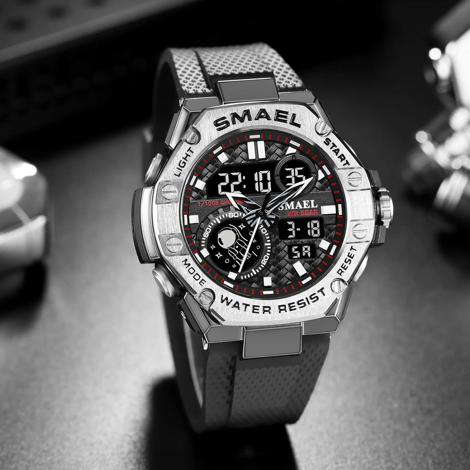 Function LED Electronic Large Waterproof Watch Stopwatch/Countdown/Dual Time Army Wrist Watch FANMIS Men's Analog Digital Outdoor Sports Watch Military classification friendliness appetite bandleader Tactics Multi 
