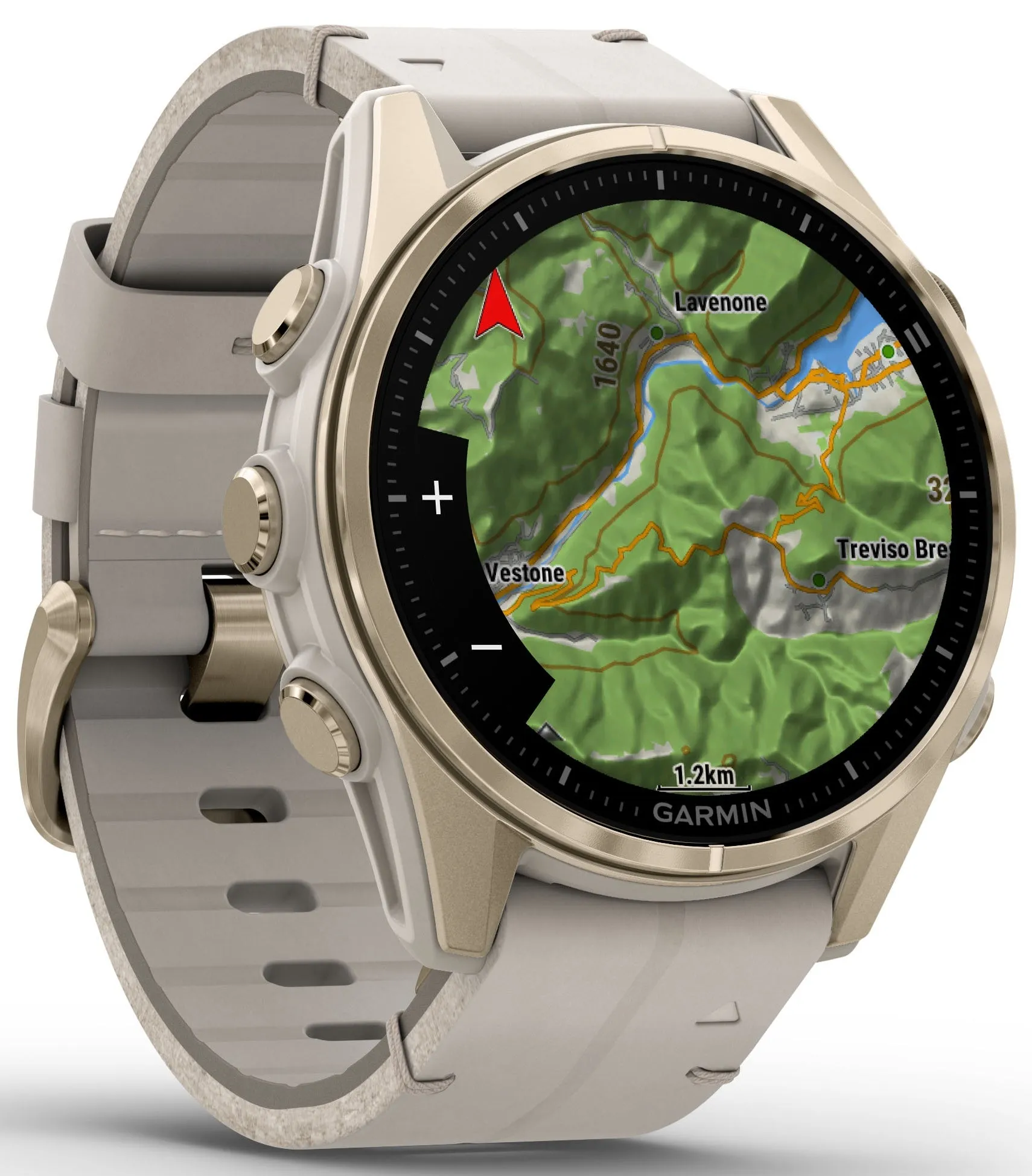 Garmin Fenix 8 43mm Sapphire AMOLED Soft Gold Limestone Leather Watch