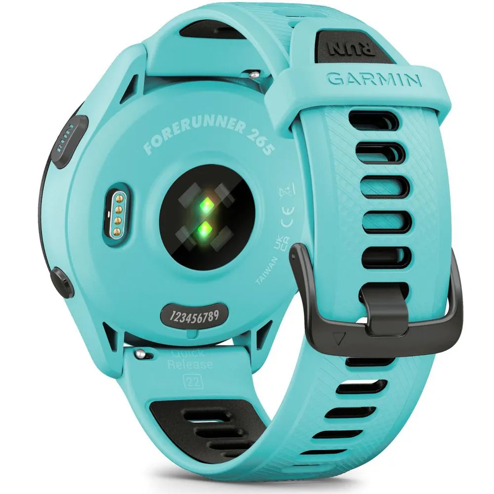 Garmin Forerunner 265 GPS Smartwatch, Aqua/Black w/ Accessories Bundle