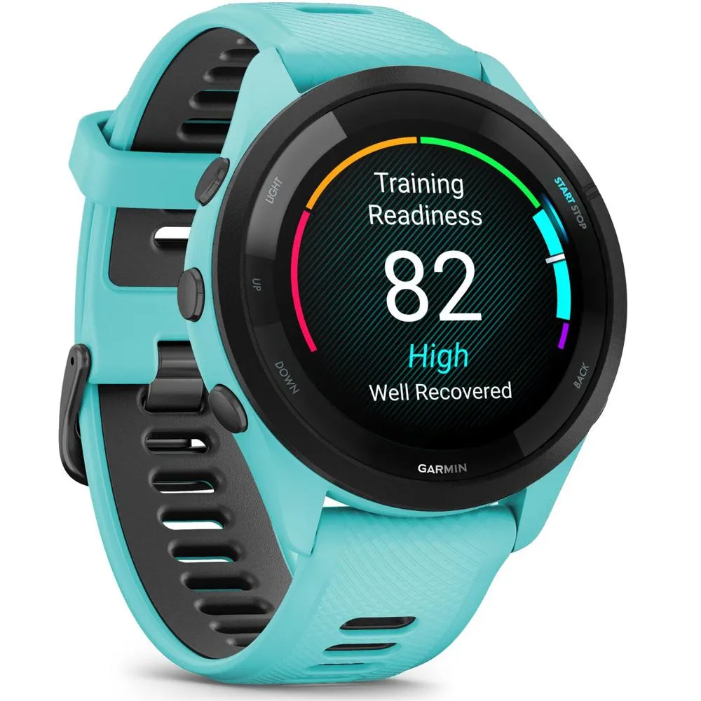 Garmin Forerunner 265 GPS Smartwatch, Aqua/Black w/ Accessories Bundle