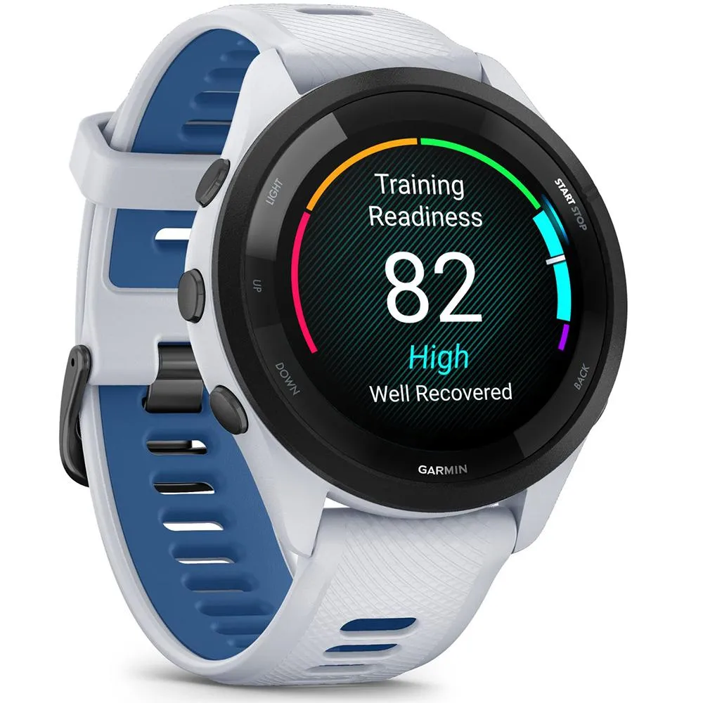 Garmin Forerunner 265 GPS Smartwatch Whitestone/Tidal Blue with 2 Year Warranty