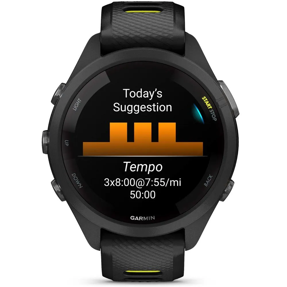 Garmin Forerunner 265S GPS Smartwatch, Black/Amp Yellow w/ Accessories Bundle