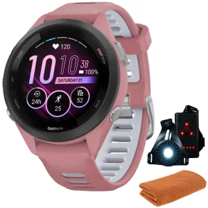 Garmin Forerunner 265S GPS Smartwatch, Light Pink/Whitestone w/ Accessories Bundle