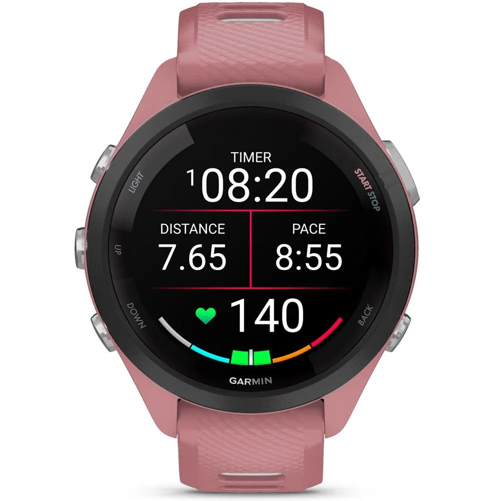 Garmin Forerunner 265S GPS Smartwatch, Light Pink/Whitestone w/ Accessories Bundle