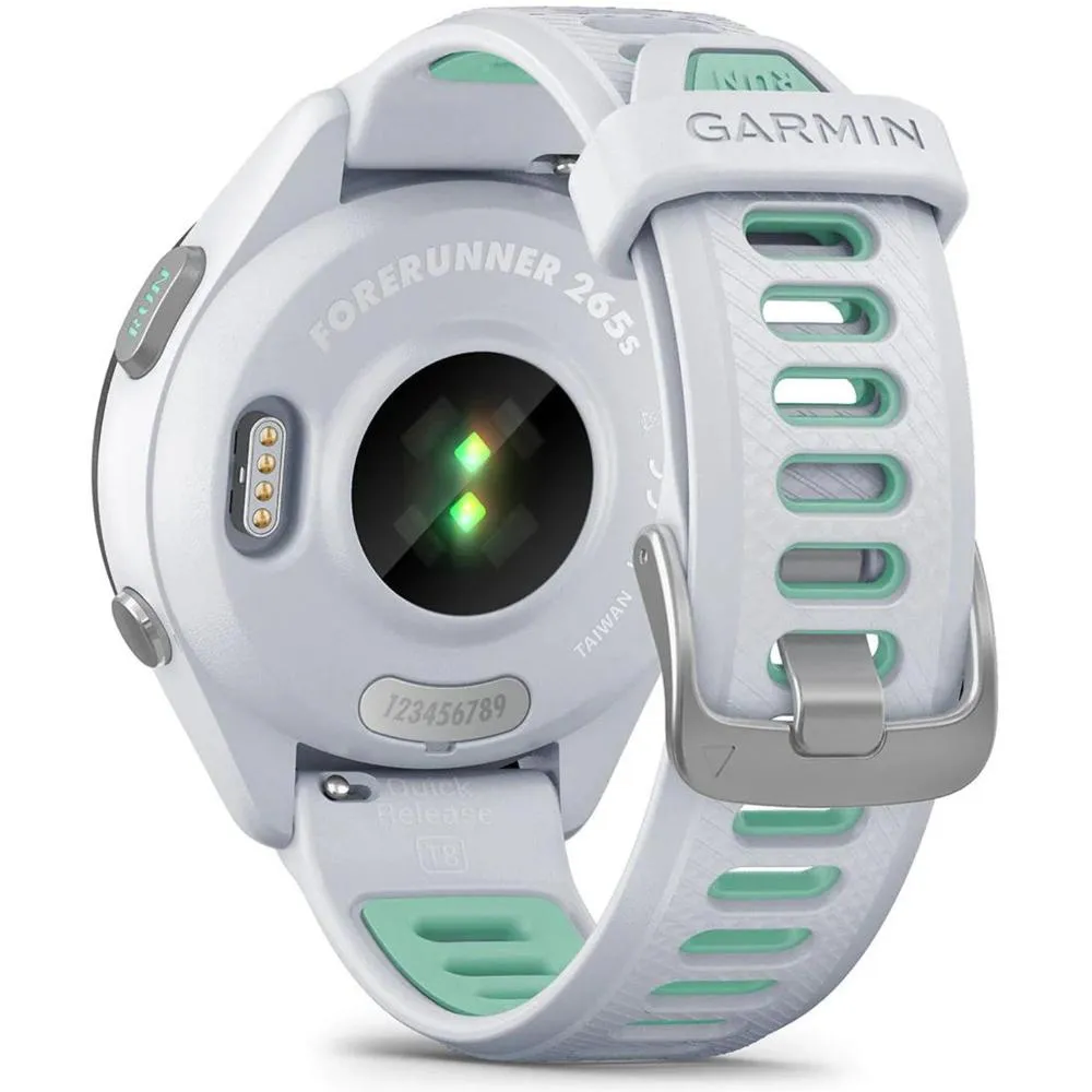 Garmin Forerunner 265S GPS Smartwatch, Whitestone/Neo Tropic w/ Accessories Bundle