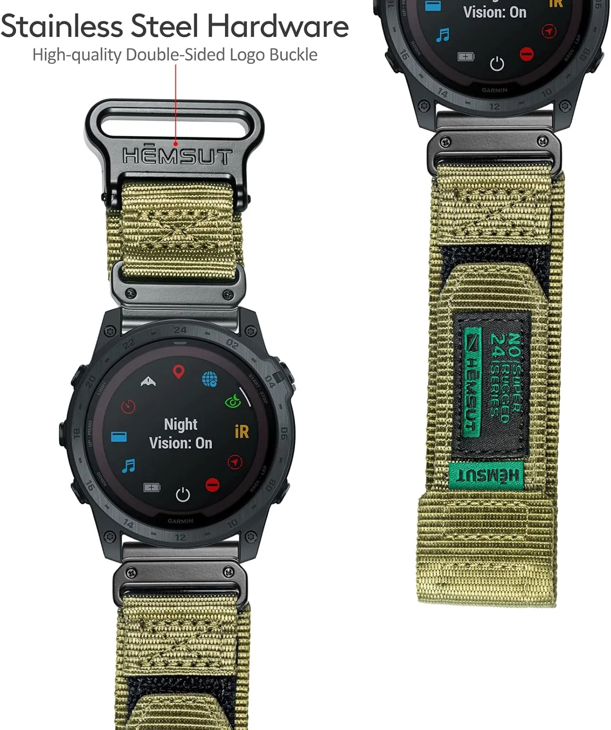 Garmin Watch Band, Super Rugged Nylon Sports Strap With Woven Loop Design For Fenix/Forerunner/Approach/MARQ/Quatix/D2 Series, college broad bode ignorance whereby varnish Tough Replacement Band For Men Women Compatible With 