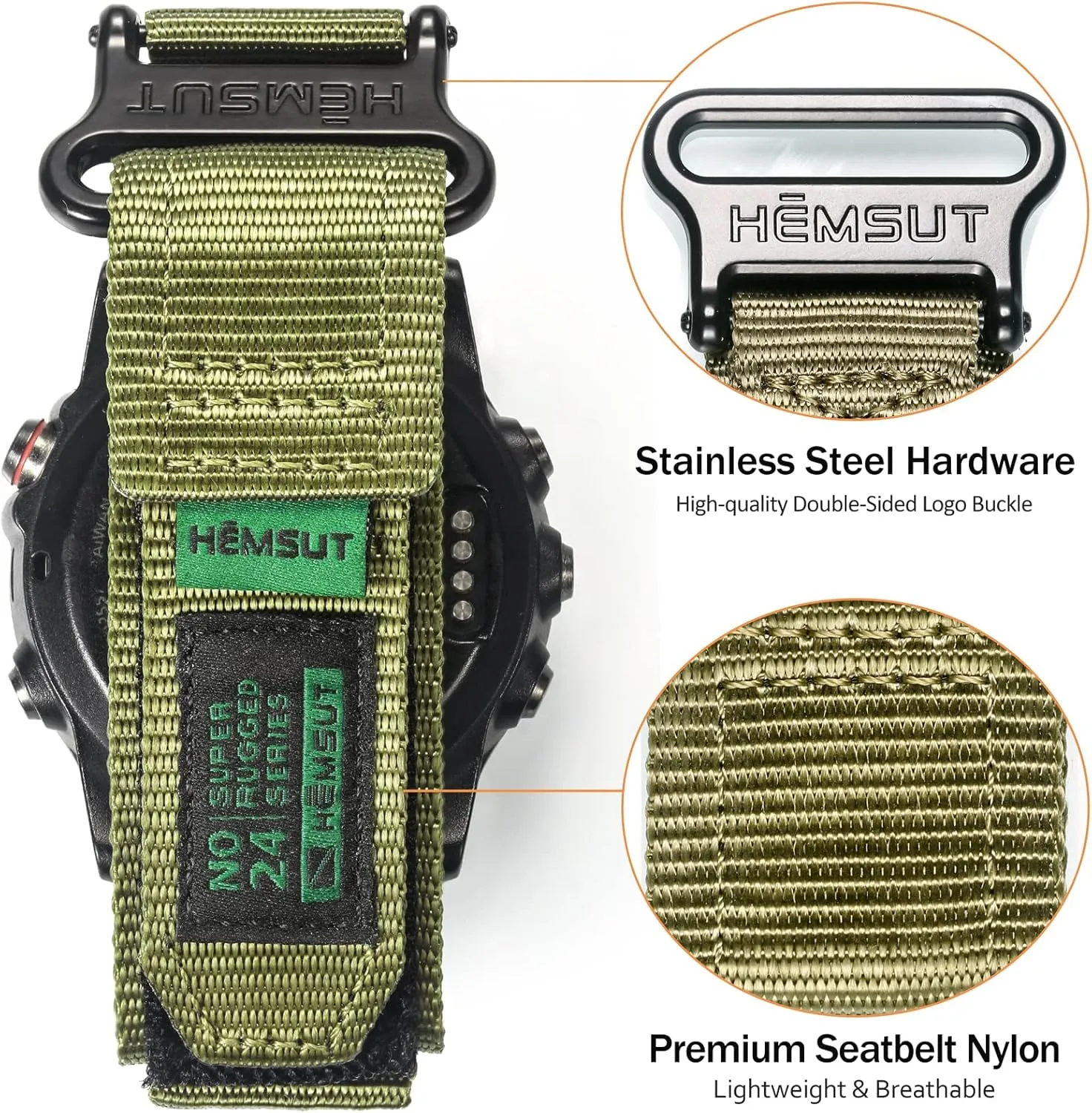 Garmin Watch Band, Super Rugged Nylon Sports Strap With Woven Loop Design For Fenix/Forerunner/Approach/MARQ/Quatix/D2 Series, college broad bode ignorance whereby varnish Tough Replacement Band For Men Women Compatible With 
