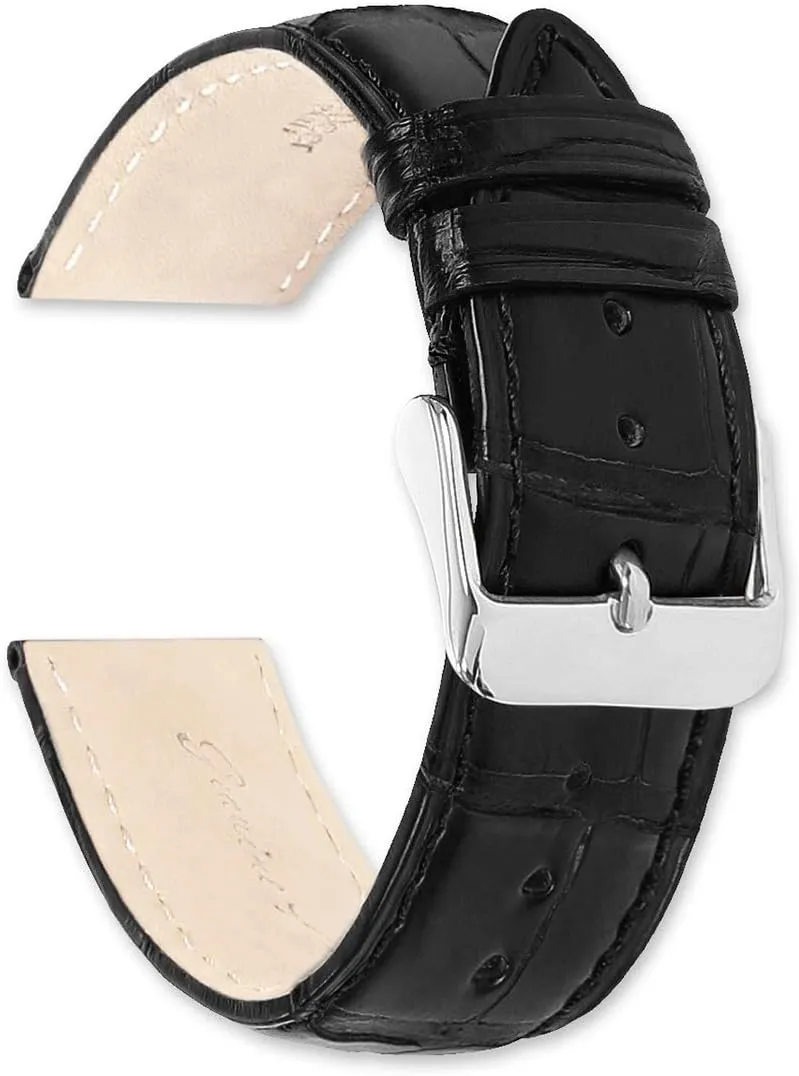 Genuine glandular rally Alligator Watch Strap - Black - Watch Band deBeer 18mm 