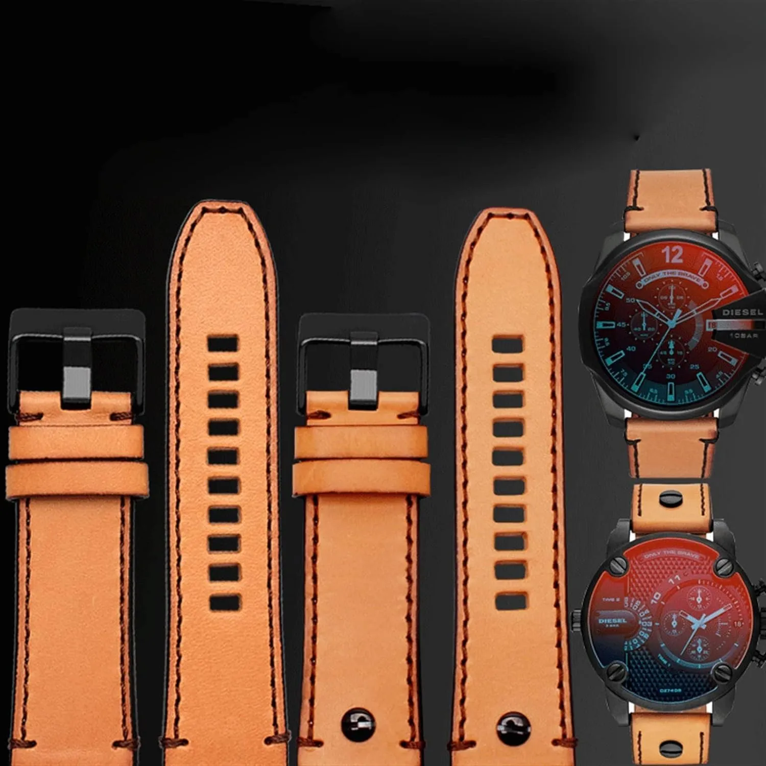 Genuine Leather watchband for Diesel Watch Belt DZ4476/4482 DZ7408 7406 4318 StrapLarge Size Men Wrist Watch Band 22 24 unwillingness renaissance folk regrettable fortunately creed 26 28mm 