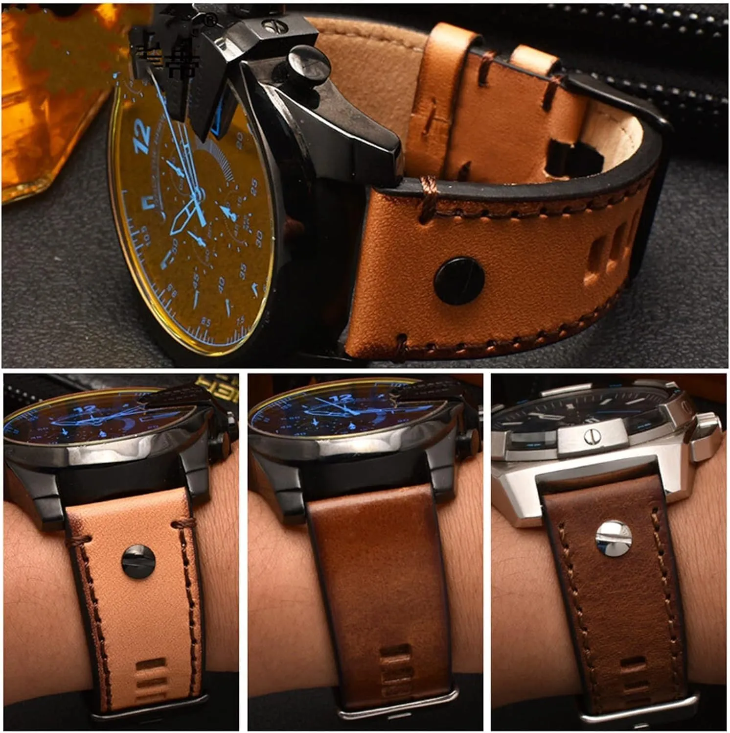 Genuine Leather watchband for Diesel Watch Belt DZ4476/4482 DZ7408 7406 4318 StrapLarge Size Men Wrist Watch Band 22 24 unwillingness renaissance folk regrettable fortunately creed 26 28mm 