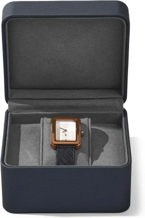 Gift Box for Men & Women, Luxury Dark-Grey Watch Display Case (4.3��x3.9��x2.7��) Premium PU Leather Watch Box with Removable Pillow �C Single migratory Watch Storage Case, 