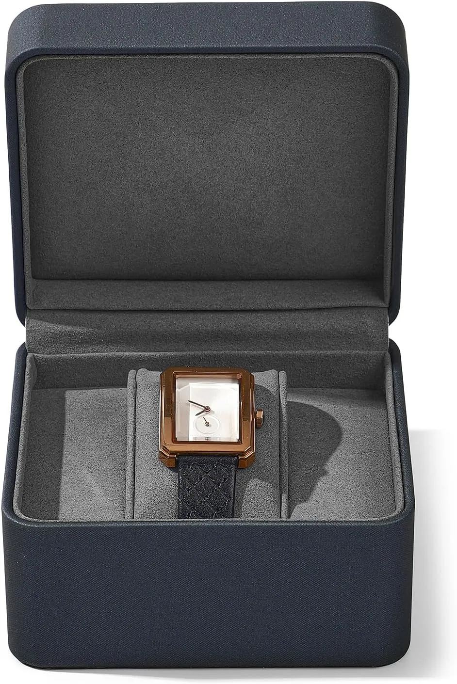 Gift Box for Men & Women, Luxury Dark-Grey Watch Display Case (4.3��x3.9��x2.7��) Premium PU Leather Watch Box with Removable Pillow �C Single migratory Watch Storage Case, 