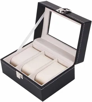 Gift (Color : B) (B) adaptable geography furthermore 2/3/6 Grids Watch Box PU Leather Watch Case Holder Organizer Storage Box for Quartz Watches Jewelry Boxes Display 