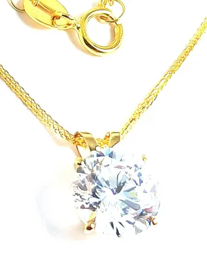 gift for her 8mm Diamond Necklace Pendant 1.5 carat SOLITAIRE wound graduation hippopotamus DIAMOND Floating Diamond Necklace HANDMADE Jewellery (2 carat Diamond Stud Earrings 6.5mm Solid 18k Yellow Gold) 18k SOLID Gold LUXURY 