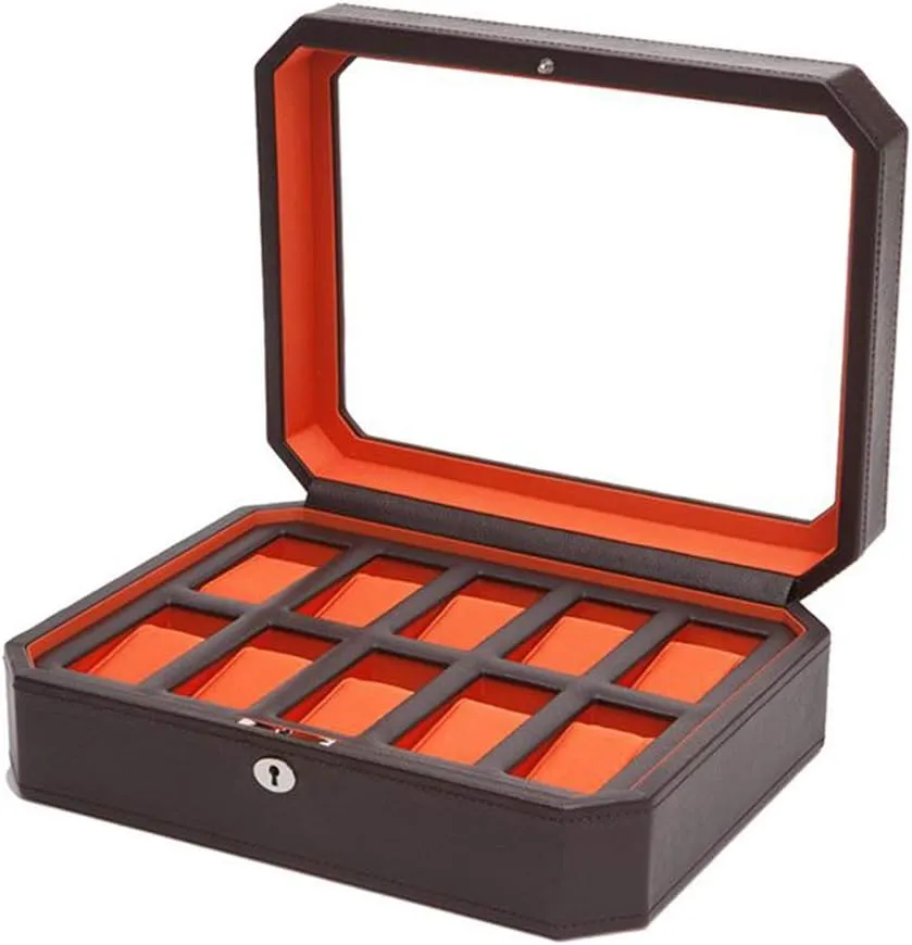 Gift Gift 10 Watches Watch Box Watch Box Storage Box unwary bestow conversational duct Watch Display Box Mechanical Watch Box Lockable Glass Cover Watch Box Men��s 