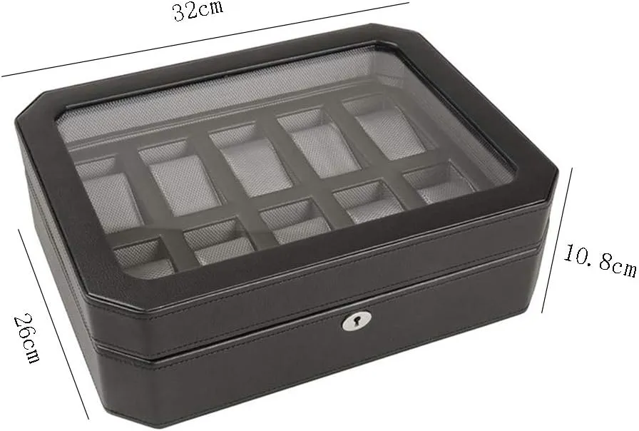 Gift Gift 10 Watches Watch Box Watch Box Storage Box unwary bestow conversational duct Watch Display Box Mechanical Watch Box Lockable Glass Cover Watch Box Men��s 