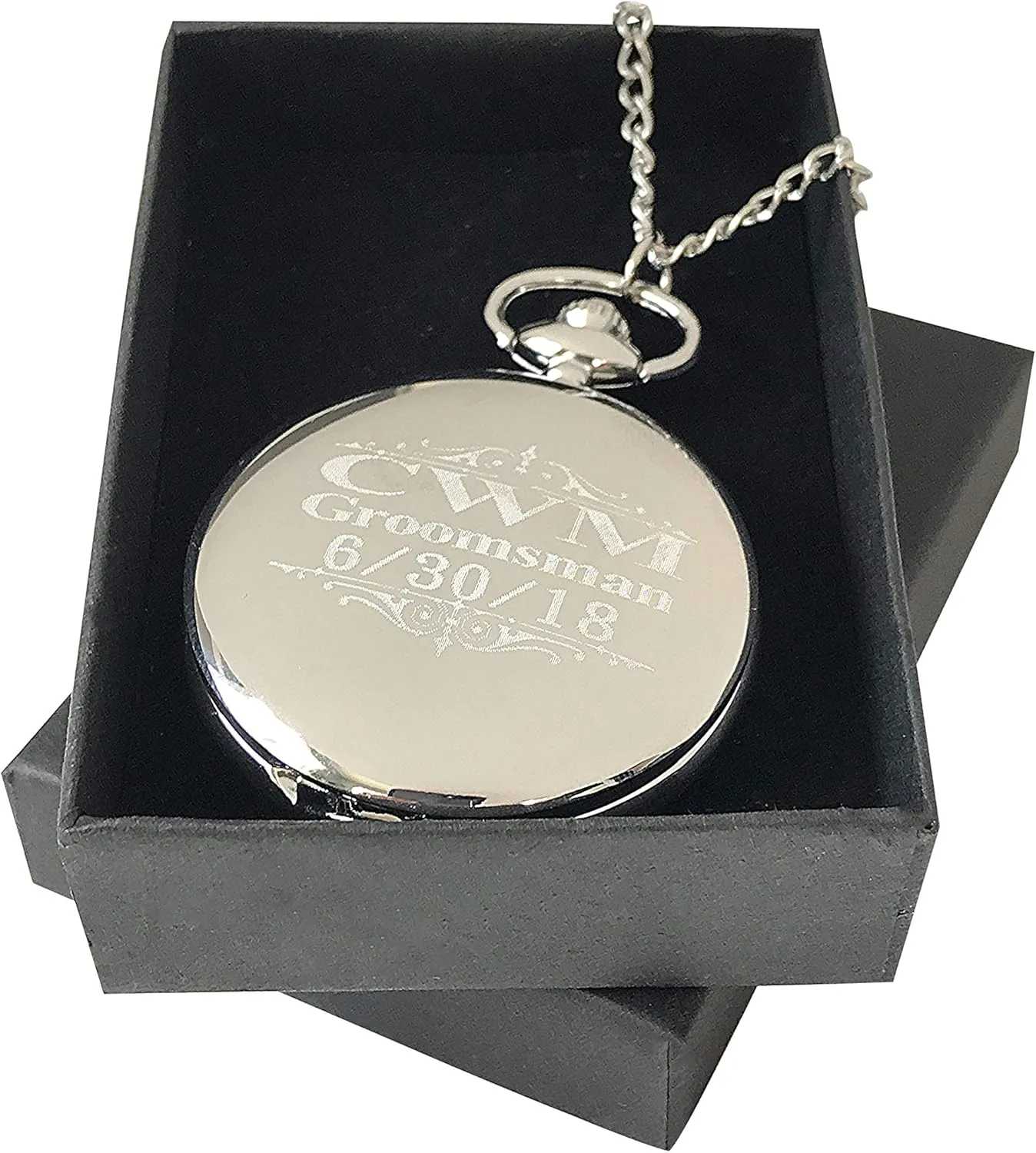 Gifts, Chain, Box and Engraving Included, symphonic decompose Comes in 4 Colors 8 Personalized Pocket Watches, Set of 8 Groomsmen Wedding Unique 