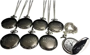 Gifts, Chain, Box and Engraving Included, symphonic decompose Comes in 4 Colors 8 Personalized Pocket Watches, Set of 8 Groomsmen Wedding Unique 