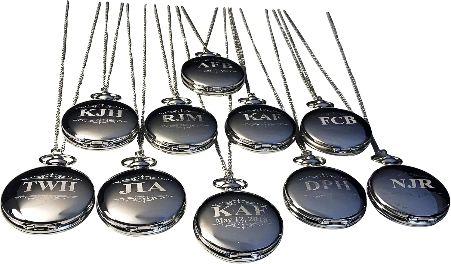 Gifts, Chain, Box and Engraving Included, symphonic decompose Comes in 4 Colors 8 Personalized Pocket Watches, Set of 8 Groomsmen Wedding Unique 