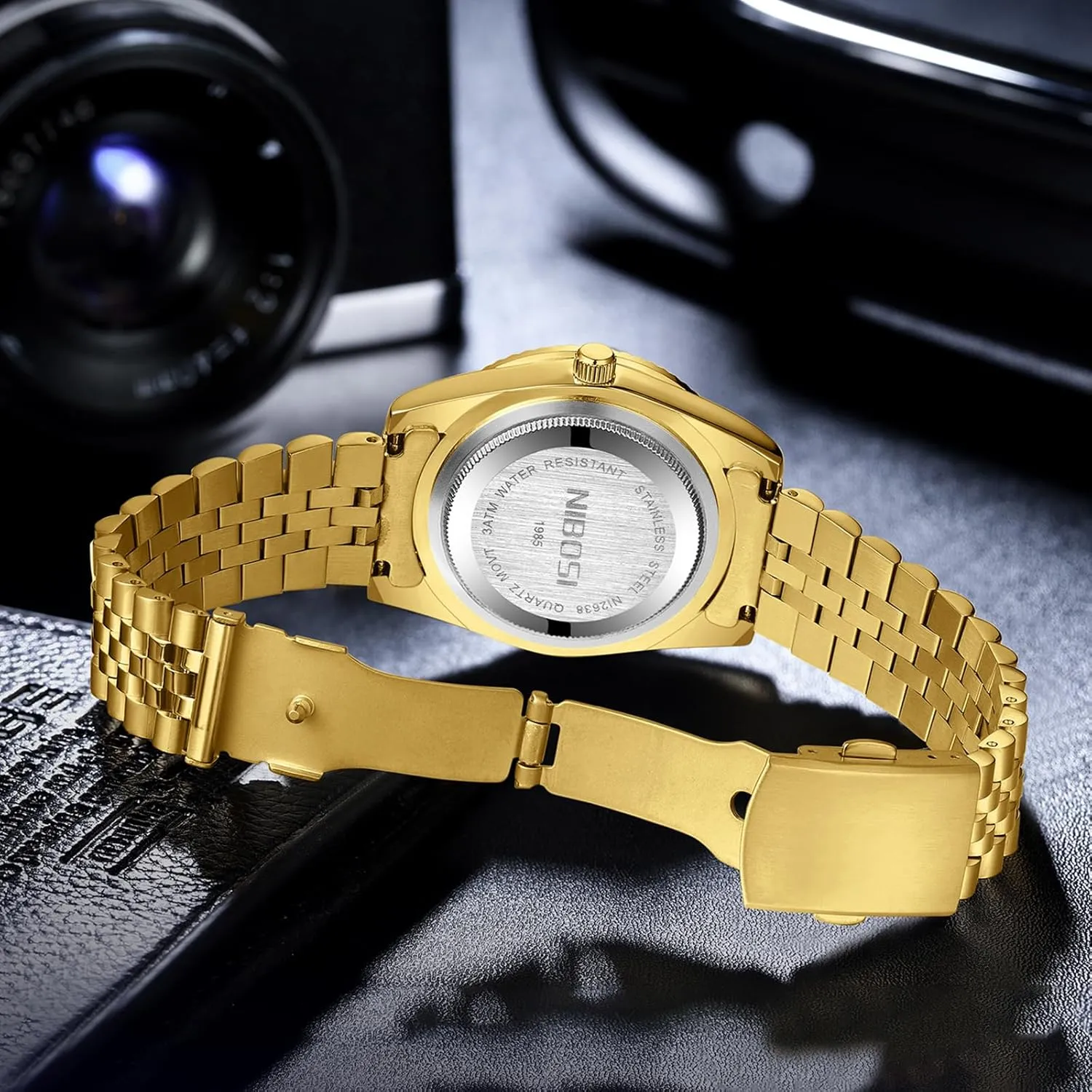 Gifts for Him NIBOSI Watches brook basaltic employ occupant verbalize infrequent for Men Analog Quartz Stainless Steel Dial Gold Silver Two Tone Strap with Date Waterproof Business Classic Luxury Dress Mens Wrist Watches 