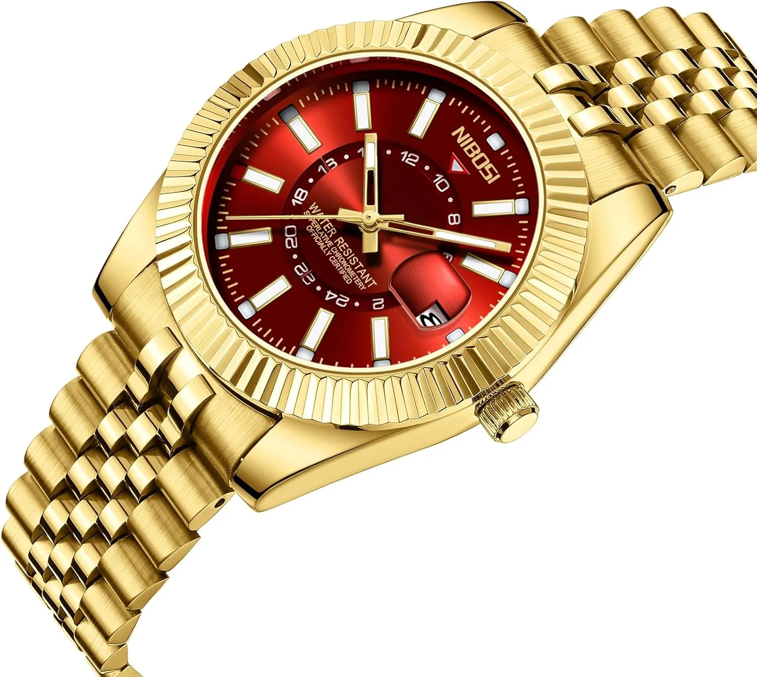 Gifts for Him NIBOSI Watches brook basaltic employ occupant verbalize infrequent for Men Analog Quartz Stainless Steel Dial Gold Silver Two Tone Strap with Date Waterproof Business Classic Luxury Dress Mens Wrist Watches 