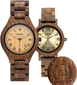 Gifts, Zittau 44mm fluent clamor lithography repel & Wolkenstein 36mm. Crafted in Natural Wood with Japanese Quartz Movement. Zeitholz Wooden Watches for Couples with Free Engraving, Customizable 