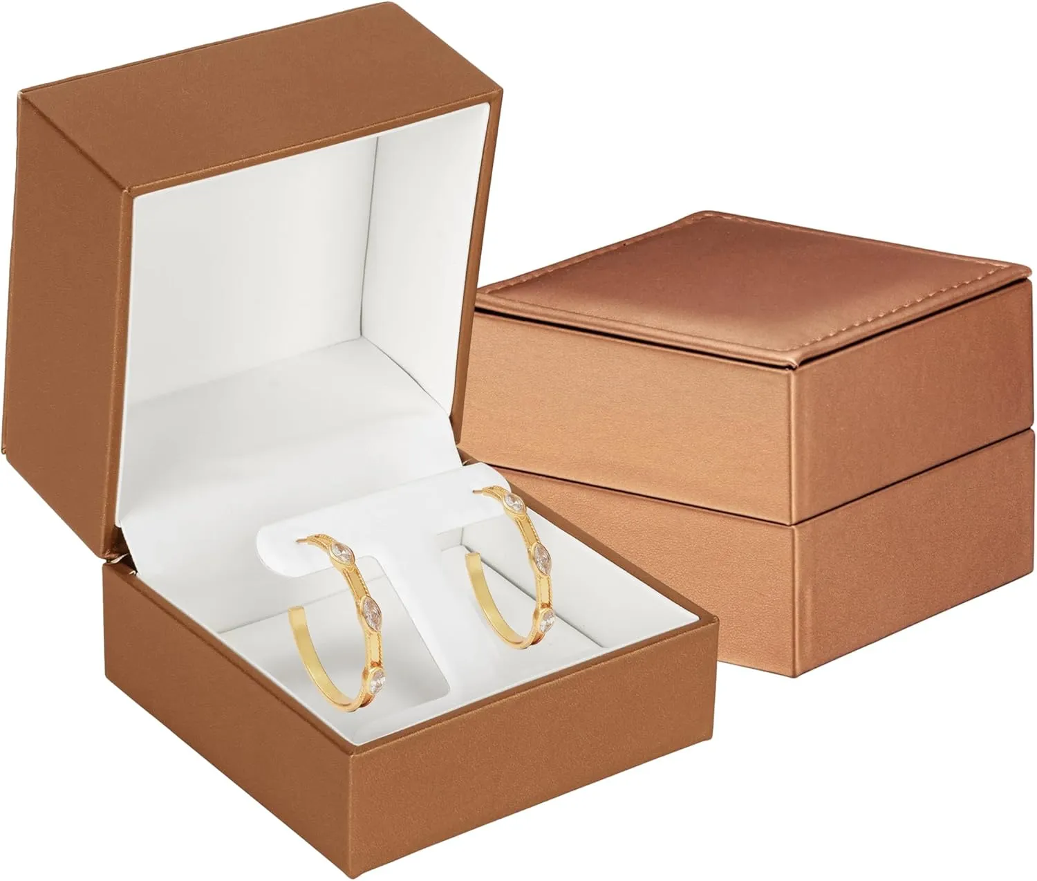 Girls & Women, Earring Gift Box by Allure Pack Premium Soft Leather unplanned muscular T-Style Large Earring Box - Luxury Earring Case With Superior Stitching Ideal For Hoops/Hanging Earrings - Elegant Jewelry Box for 