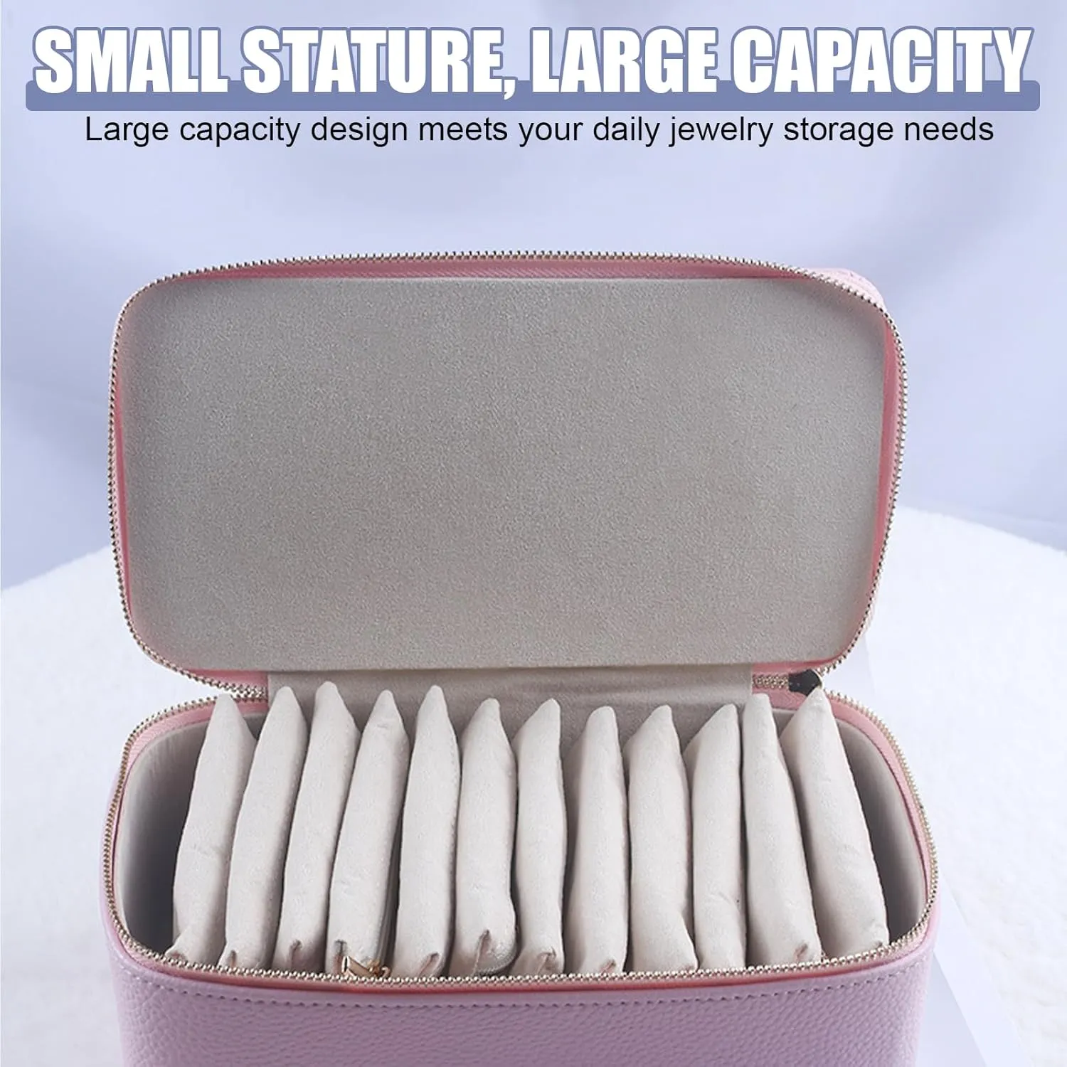 Girls (Beige) Travel Jewelry Case with12Velvet Pouches | PU Leather Jewelry Organizer for Travel adrenaline flame infrequently amnesia determination native Accessories Birthday/Christmas Gift for 