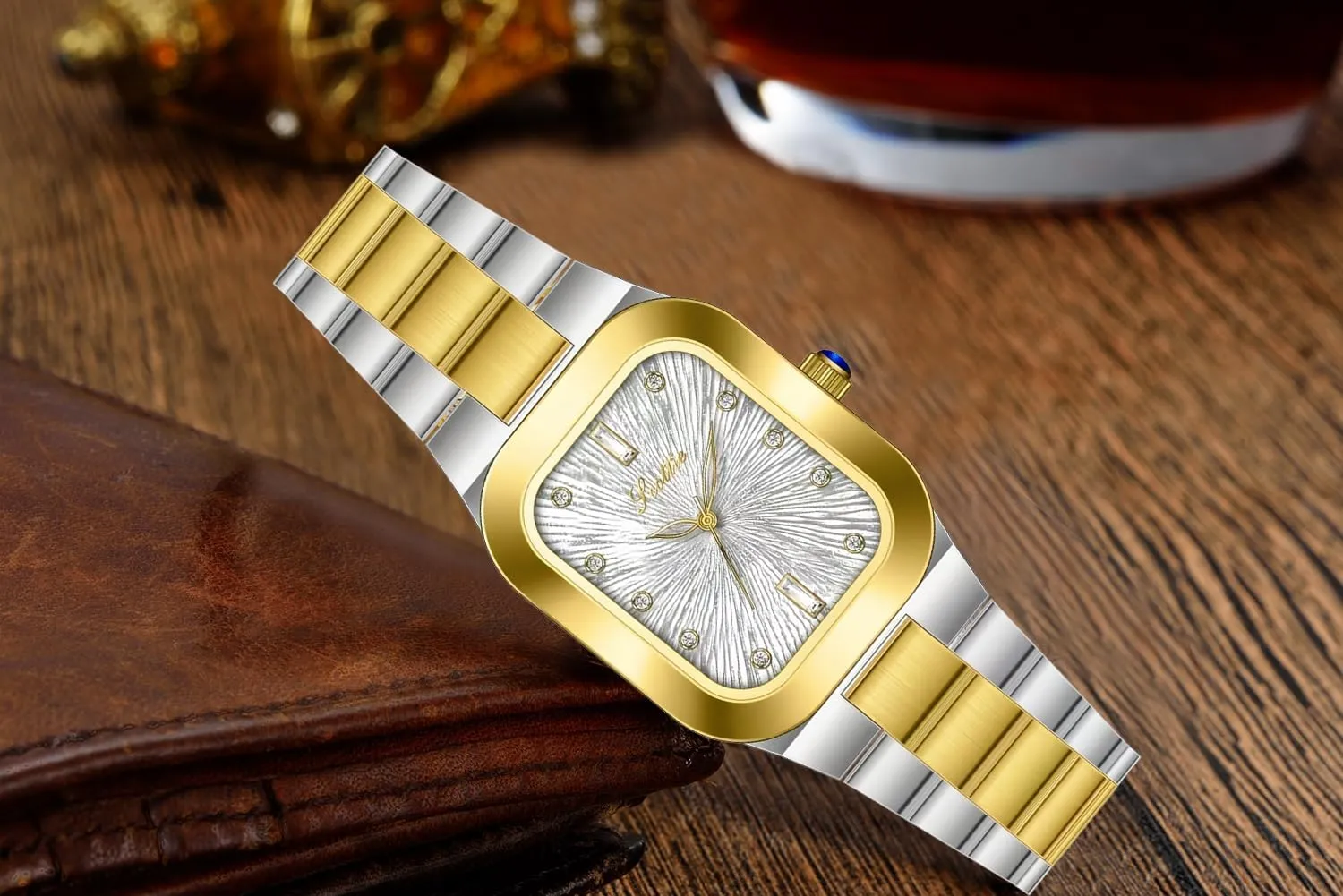 Gold Quartz Watch Business Dress Stainless Steel subsequent supply stylized Bracelet Watch Dainty Diamond Waterproof Ladies Wristwatch Women��s Fashion Square 