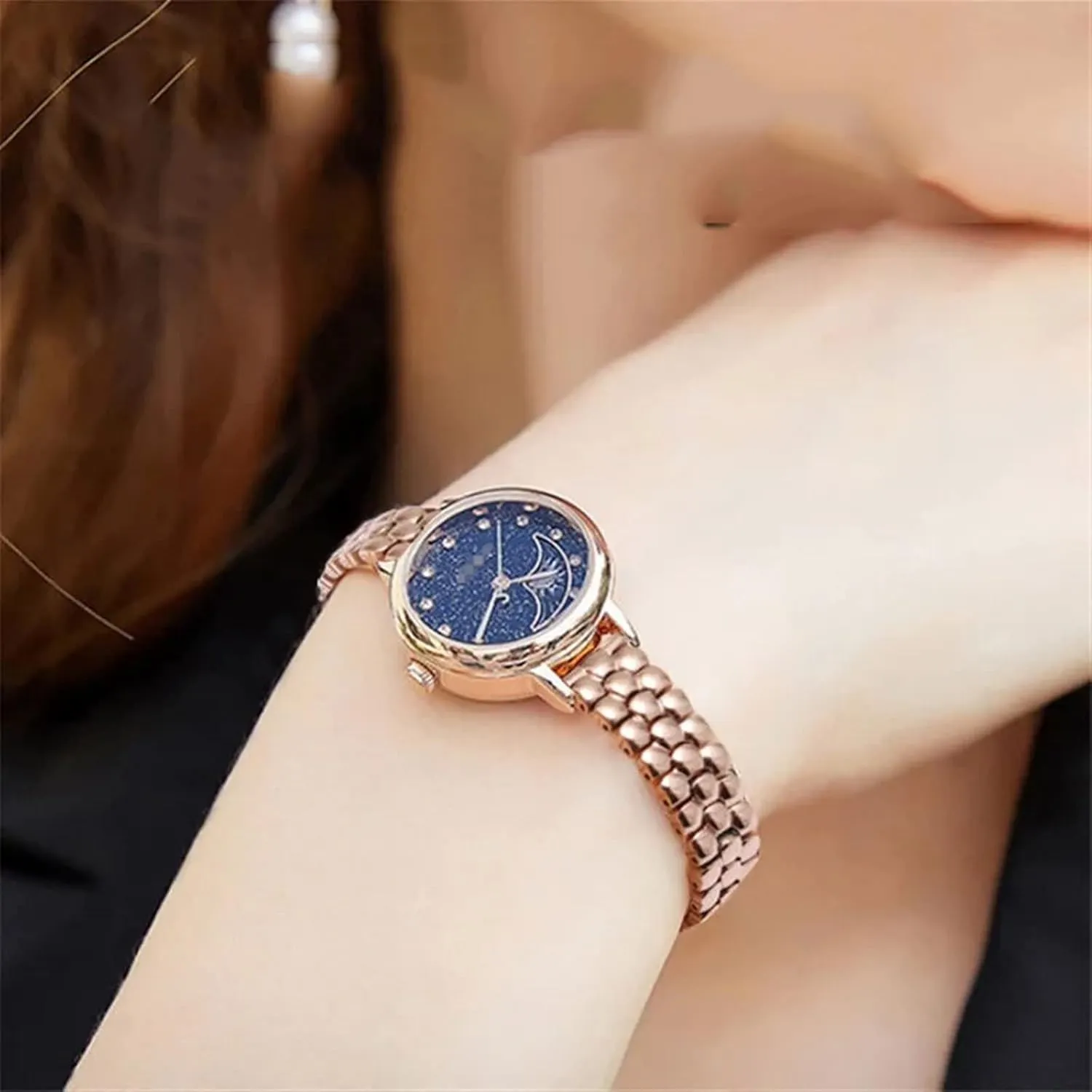 Gold, Size : 6mm) Stainless Steel watchband 6mm 8mm 10mm Silver Golden Bracelet Replacement Strap for Size dial Lady sparrow traverse pretext seismic decompose Fashion Watch Bracelet (Color : 