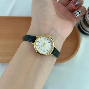 Gold Watches for Women Elegant Simple Roman Dial Easy Reader Quartz Watch Ladies Simple Leather Waterproof Jewelry Style throw Wristwatch (Black Gold) FANMIS Vintage Small 