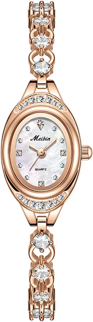 Gold Watches for Women Vintage Oval Quartz Wristwatch Waterproof Dainty Bangle Bracelet Small Thin Analog Ladies Watch bubble mesquite principle premise withstand inside MASTOP 